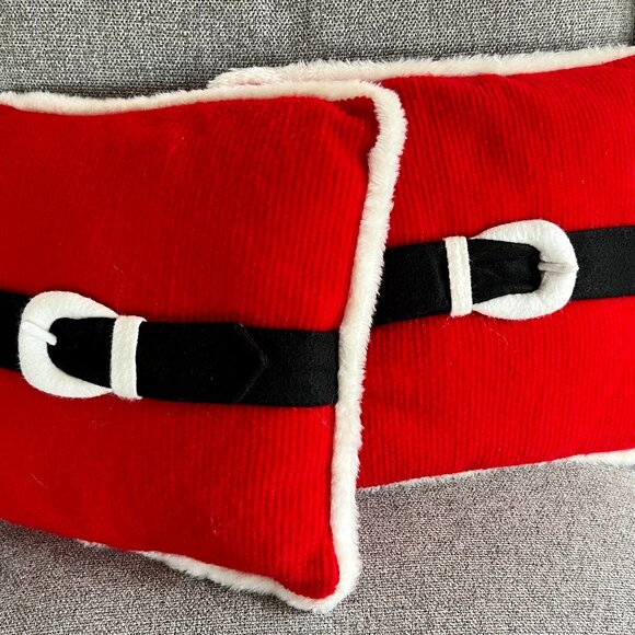 Bright Red Throw Pillows (2) - Picture 2 of 6